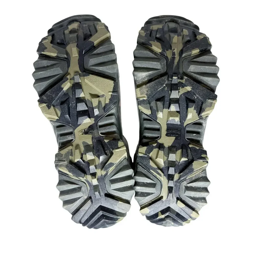 Irish Setter Green and Tan Camo Rubber Boots Men's Size 12 EUC Pull On